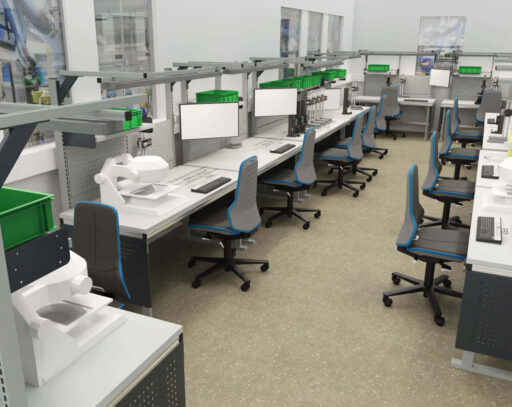 3D-Visualisierung Micro-Montage Montagearbeitsplätze